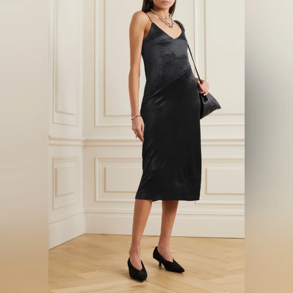 RHC Leah micromodal-blend velour midi dress - Picture 1 of 9